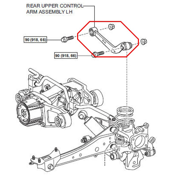 LEFT REAR UPPER CONTROL ARM (TRAILING) FOR TOYOTA RAV4 ACA30 ACA33 2006-2012 LH