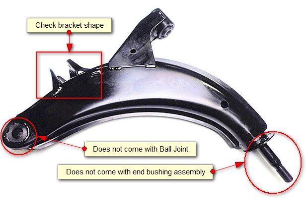 RIGHT FRONT LOWER CONTROL ARM w/o BALL JOINT for SUBARU FORESTER SF SG 1997-2007