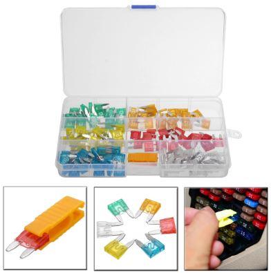 120 Piece Mini Blade Fuse Assortment - inc Removal Tool