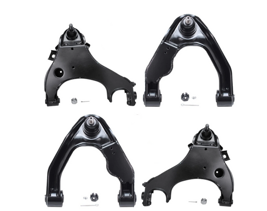 SET (4X) NEW FRONT LOWER + UPPER CONTROL ARMS for NISSAN NAVARA D22 4WD 1997-2015 LH+RH