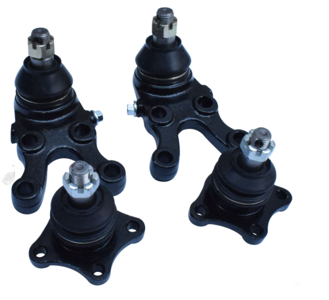 2 LOWER + 2 UPPER FRONT BALL JOINTS FOR MITSUBISHI TRITON/L200 MK AWD 1996-2006
