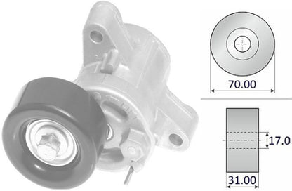 Drive Belt Tensioner & Pulley (70mm) for Mitsubishi Lancer CJ CF 2.0L 2.4L 2012-2023